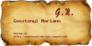 Gosztonyi Mariann névjegykártya