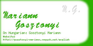 mariann gosztonyi business card